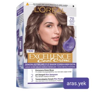 رنگ موی شماره ی ۷.۱۱ لورال پاریس رنگ بلوند دودی متوسط سری Excellence