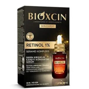 سرم صورت بیوکسین حاوی رتینول ۱٪ ضد چروک و جوانساز مناسب انواع پوست حجم ۳۰ میلی